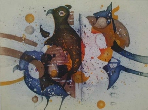 Das Pärchen - Farbradierung von Dieter Eckert ... in der Galerie Conrad