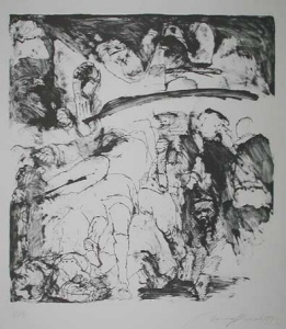 Lithographie von Alfred Hrdlicka  ... in der Galerie Conrad